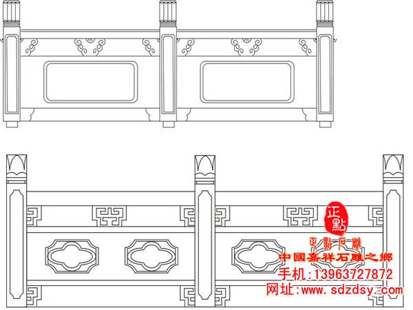 寺廟園林河橋欄桿